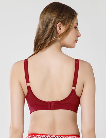 Basic Comfort Cotton Wirefree Full Coverage Bra for Daily Wear - Mehroon (#6589MEH)