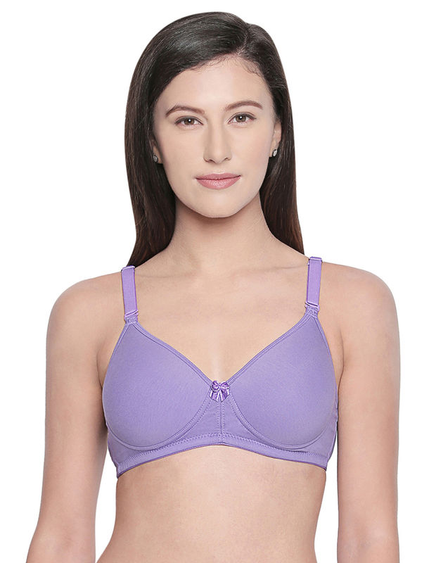 Seamless Padded Bra-BCD Cup Bra with Free Transparent Straps-6590 Lilac