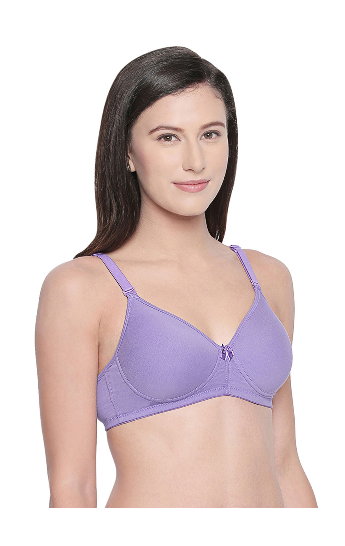 Seamless Padded Bra-BCD Cup Bra with Free Transparent Straps-6590 Lilac