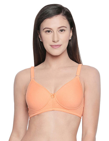 Seamless Padded Bra-BCD Cup Bra with Free Transparent Straps-6590 Orange