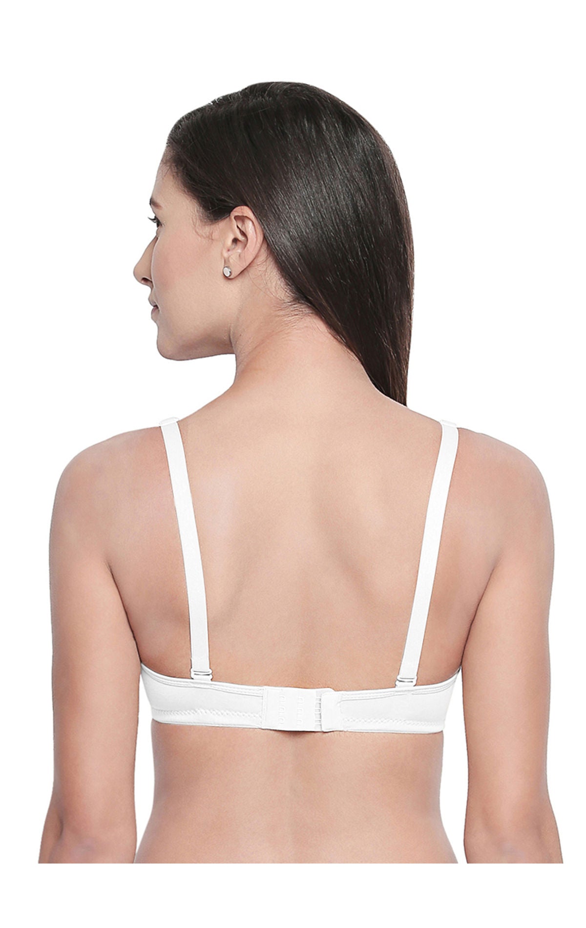 Seamless Padded Bra-BCD Cup Bra with Free Transparent Straps-6590 White