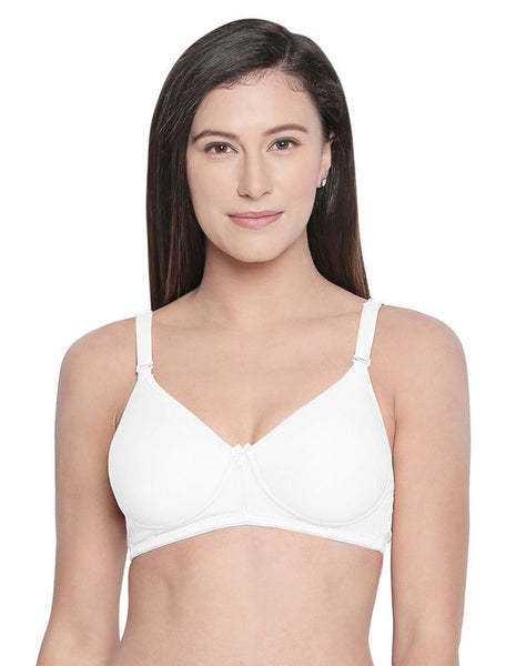 Seamless Padded Bra-BCD Cup Bra with Free Transparent Straps-6590 White