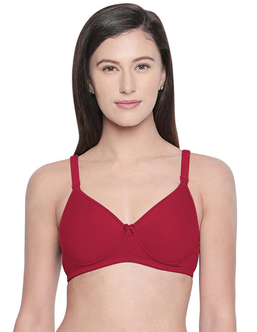 Seamless Padded Bra-BCD Cup Bra with Free Transparent Straps-6590 Maroon