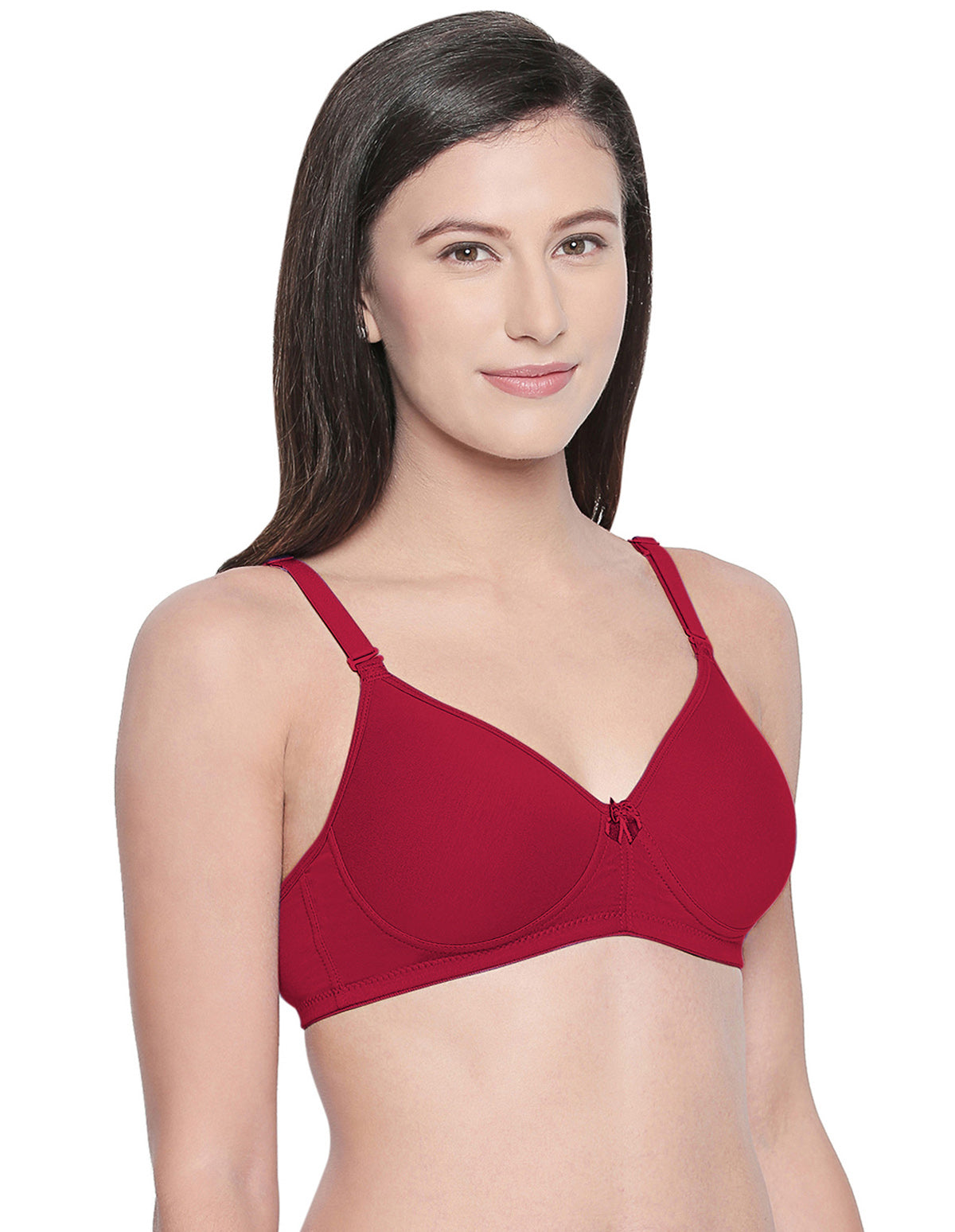 Seamless Padded Bra-BCD Cup Bra with Free Transparent Straps-6590 Maroon