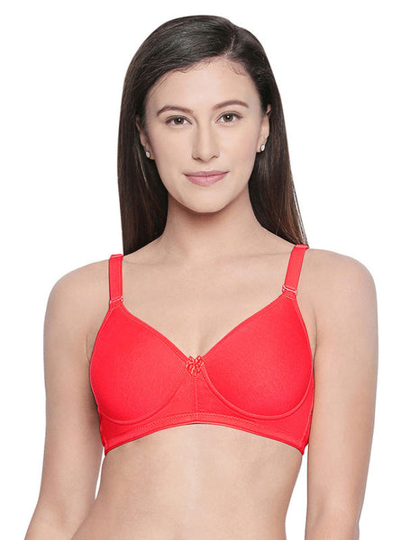 Seamless Padded Bra-BCD Cup Bra with Free Transparent Straps-6590 Red