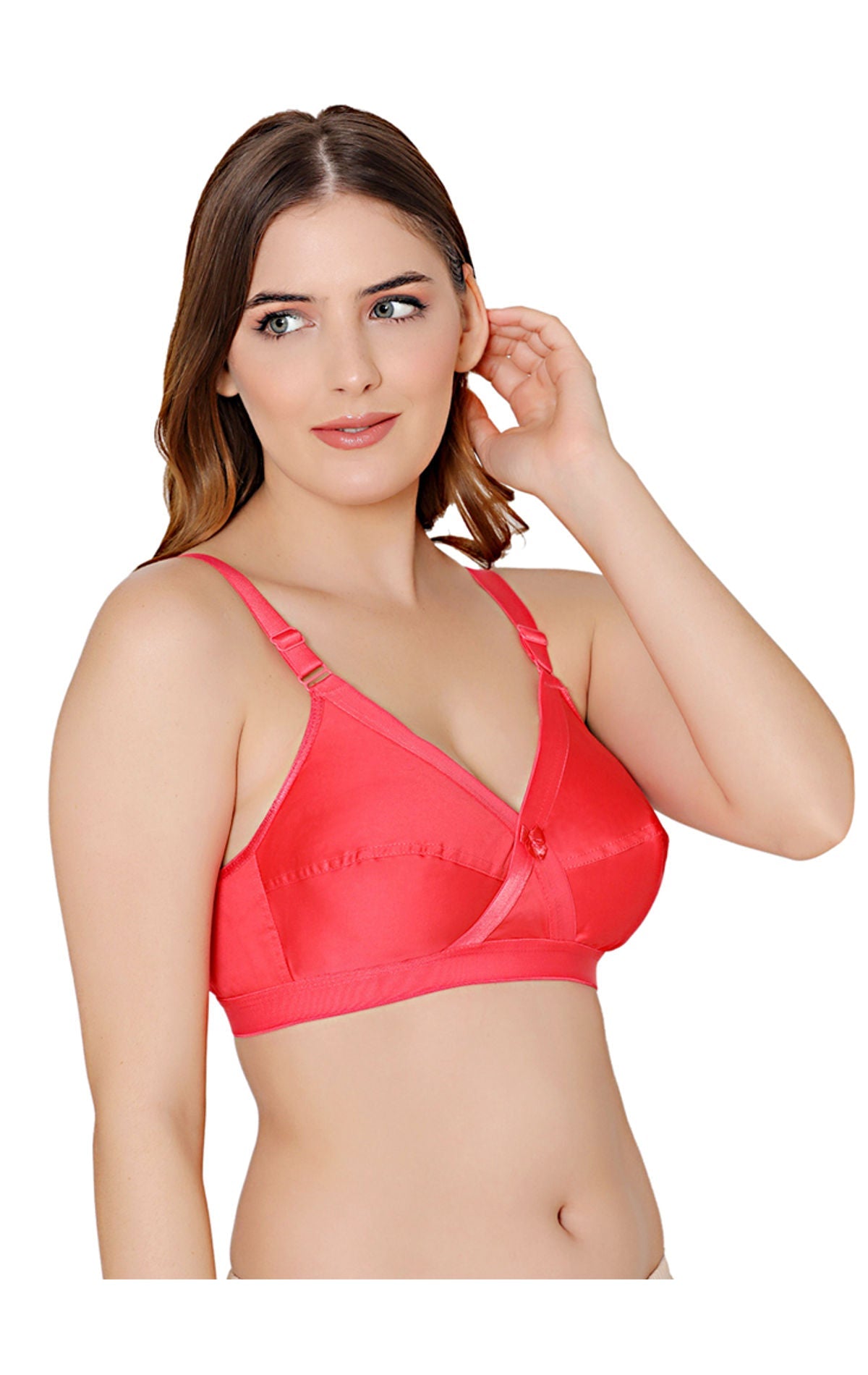 Bodycare cotton blend wirefree adjustable straps comfortable non padded bra-6591COR