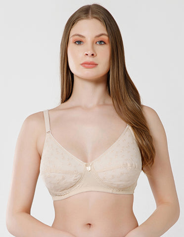 Soft Cotton Padded Wirefree Full Coverage Bra for Everyday Comfort - (#6593S BCD)