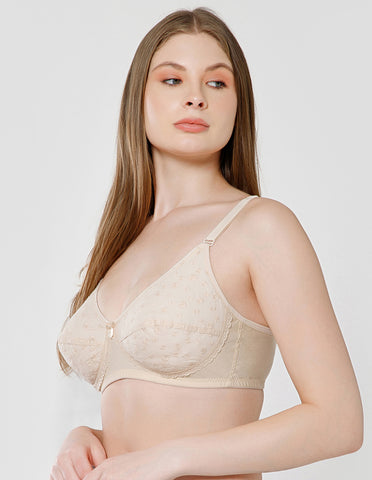 Soft Cotton Padded Wirefree Full Coverage Bra for Everyday Comfort - (#6593S BCD)