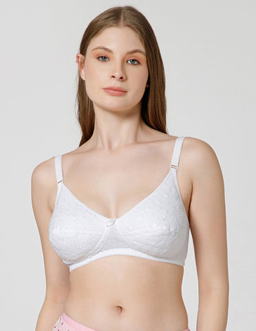 Soft Cotton Padded Wirefree Full Coverage Bra for Everyday Comfort - (#6593W BCD)