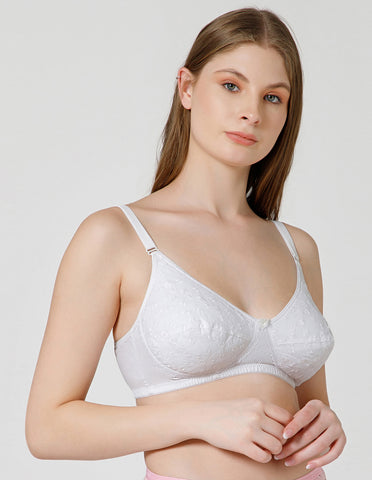 Soft Cotton Padded Wirefree Full Coverage Bra for Everyday Comfort - (#6593W BCD)