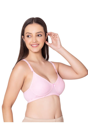 Bodycare polycotton wirefree convertible straps moulded cup non padded bra-6594PI