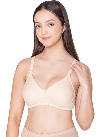 Bodycare polycotton wirefree convertible straps moulded cup non padded bra-6594S