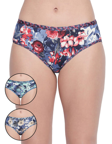 BODYCARE Pack of 3 Premium Printed Hipster Briefs in Assorted Color-6602