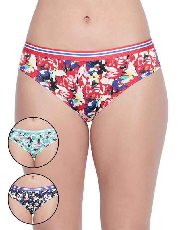 BODYCARE Pack of 3 Premium Printed Hipster Briefs in Assorted Color-6606