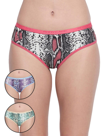 BODYCARE Pack of 3 Premium Printed Hipster Briefs in Assorted Color-6611