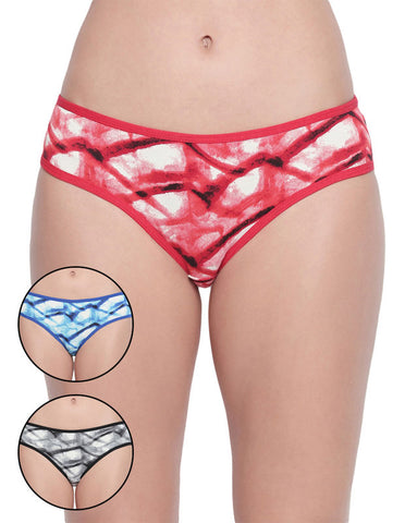 BODYCARE Pack of 3 Premium Printed Hipster Briefs in Assorted Color-6613