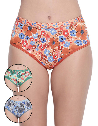 BODYCARE Pack of 3 Premium Printed Hipster Briefs in Assorted Color-6616