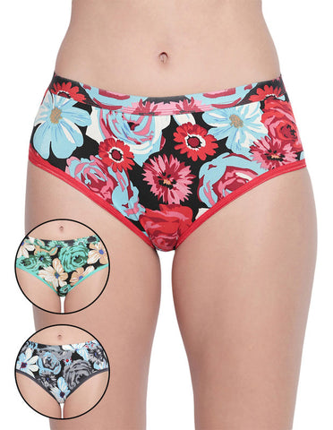 BODYCARE Pack of 3 Premium Printed Hipster Briefs in Assorted Color-6617