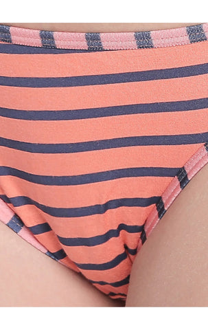 BODYCARE Pack of 3 Striped High Cut Briefs in Assorted Color-6619
