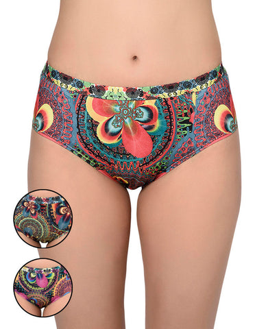 BODYCARE Pack of 3 Premium Printed Hipster Briefs in Assorted Color-6636