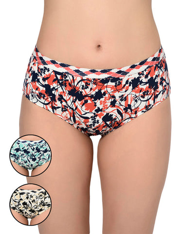 BODYCARE Pack of 3 Hipster Panty in Assorted Print-6648