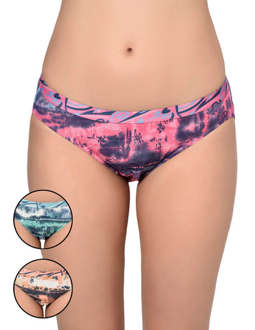 BODYCARE Pack of 3 Hipster Panty in Assorted Print-6651