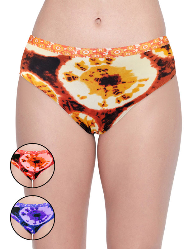 BODYCARE Pack of 3 Premium Printed Hipster Briefs in Assorted Color-6652