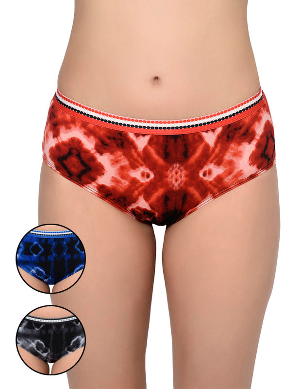 BODYCARE Pack of 3 Premium Printed Hipster Briefs in Assorted Color-6653