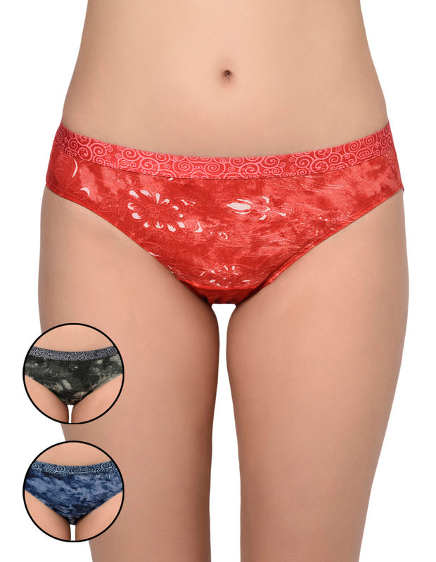 BODYCARE Pack of 3 Premium Printed Hipster Briefs in Assorted Color-6654