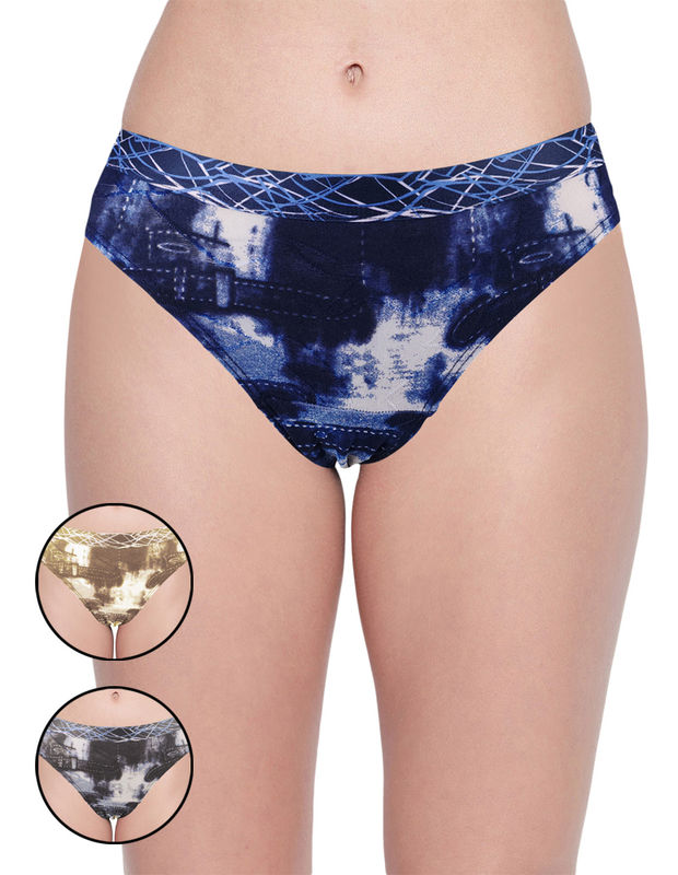 BODYCARE Pack of 3 Premium Printed Hipster Briefs in Assorted Color-6655