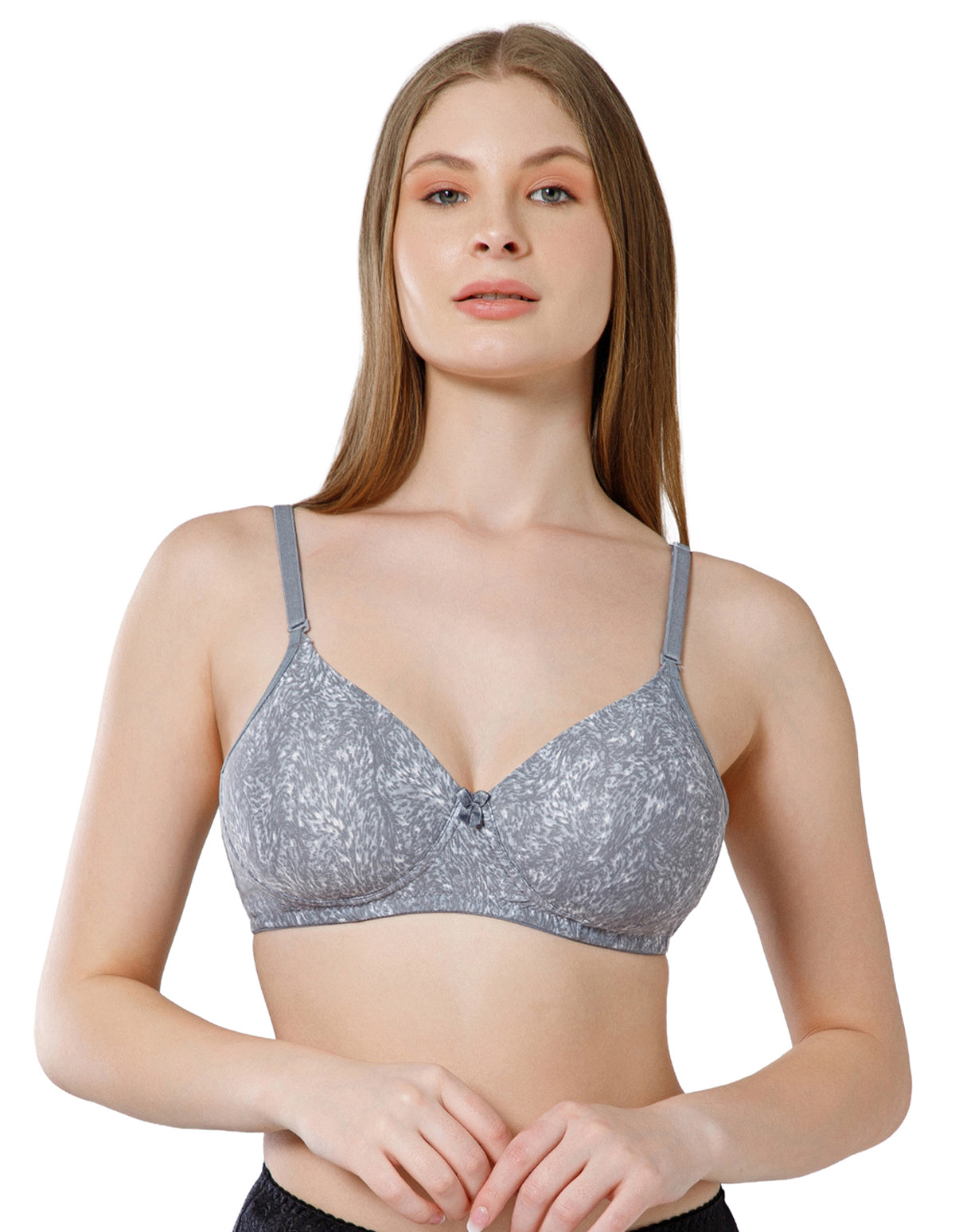 Micro Fabric Wirefree Push Up Full Coverage Bra for All-Day Wear - Grey (#6722B-GRY)