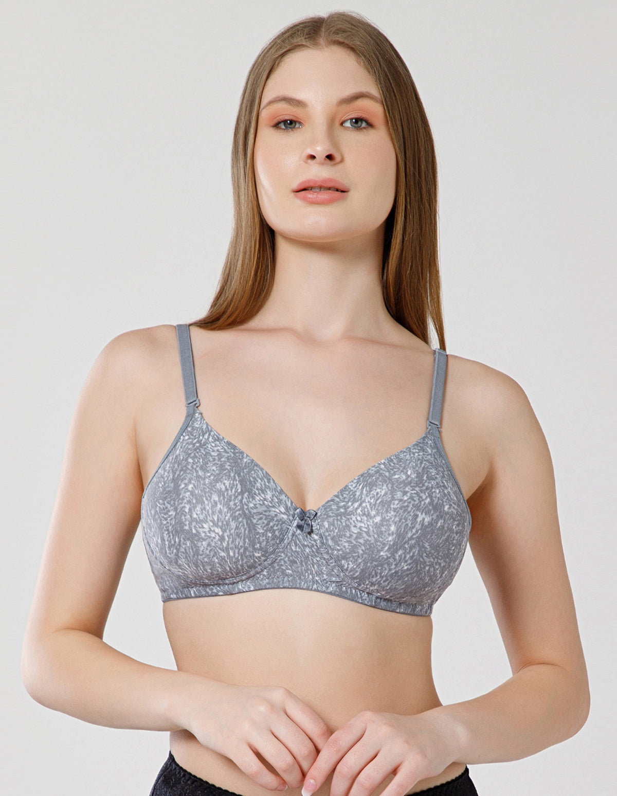 Micro Fabric Wirefree Push Up Full Coverage Bra for All-Day Wear - Grey (#6722B-GRY)
