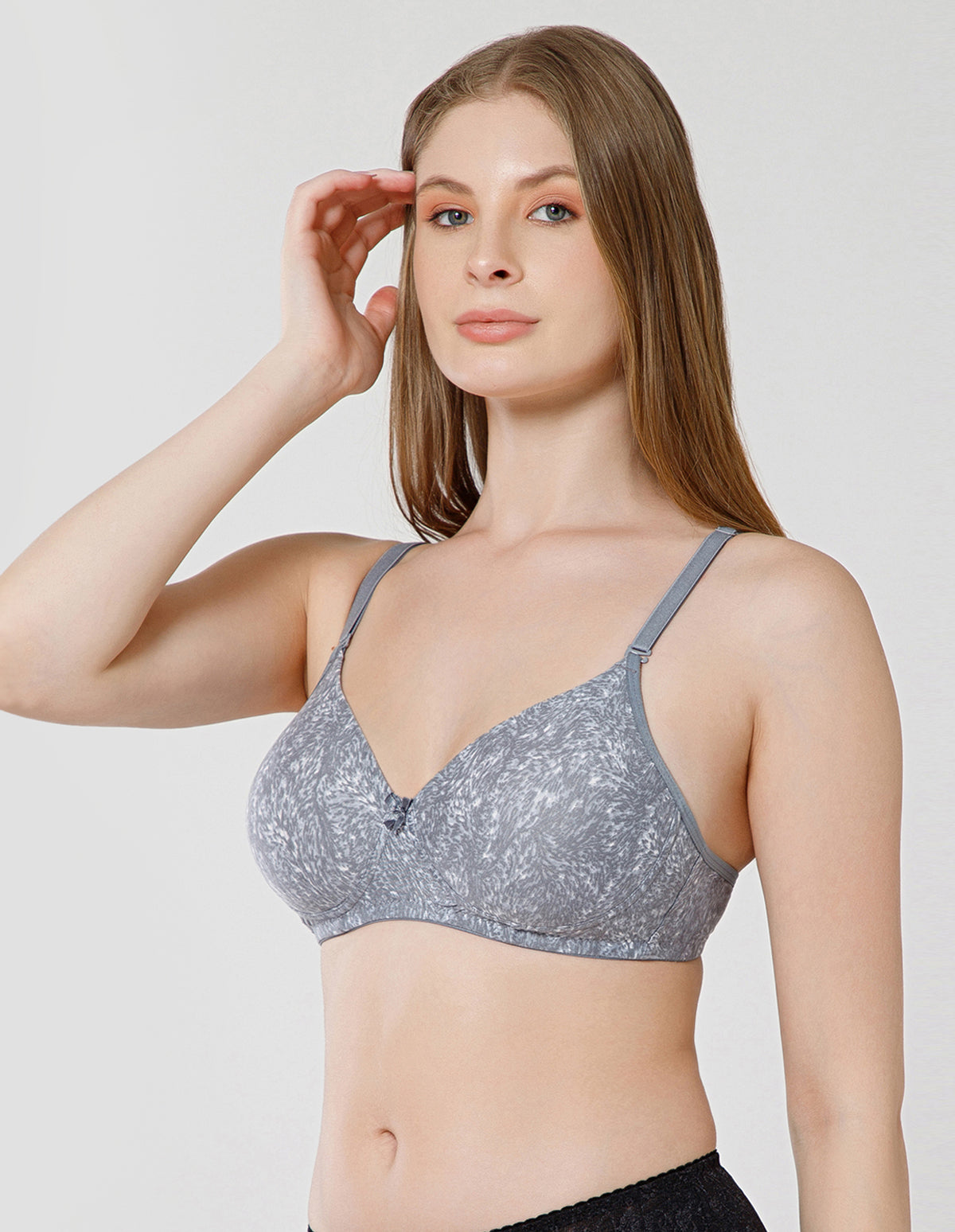 Micro Fabric Wirefree Push Up Full Coverage Bra for All-Day Wear - Grey (#6722B-GRY)