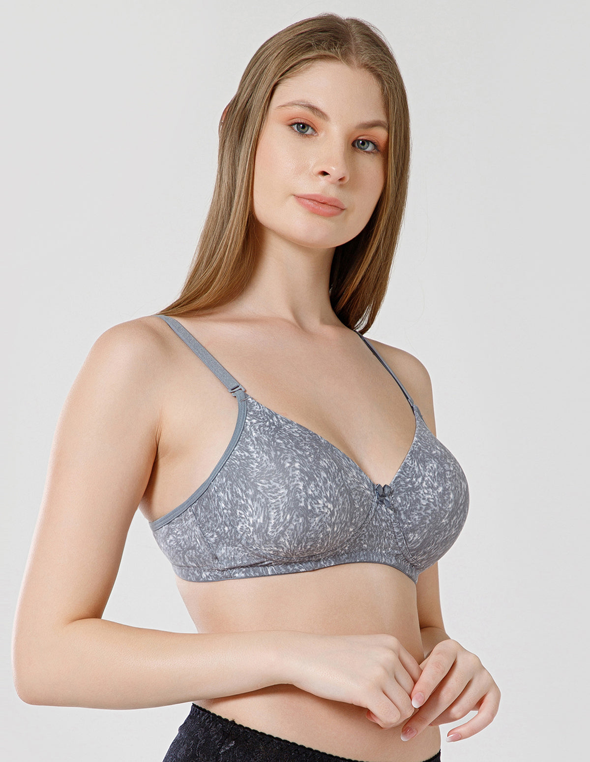 Micro Fabric Wirefree Push Up Full Coverage Bra for All-Day Wear - Grey (#6722B-GRY)