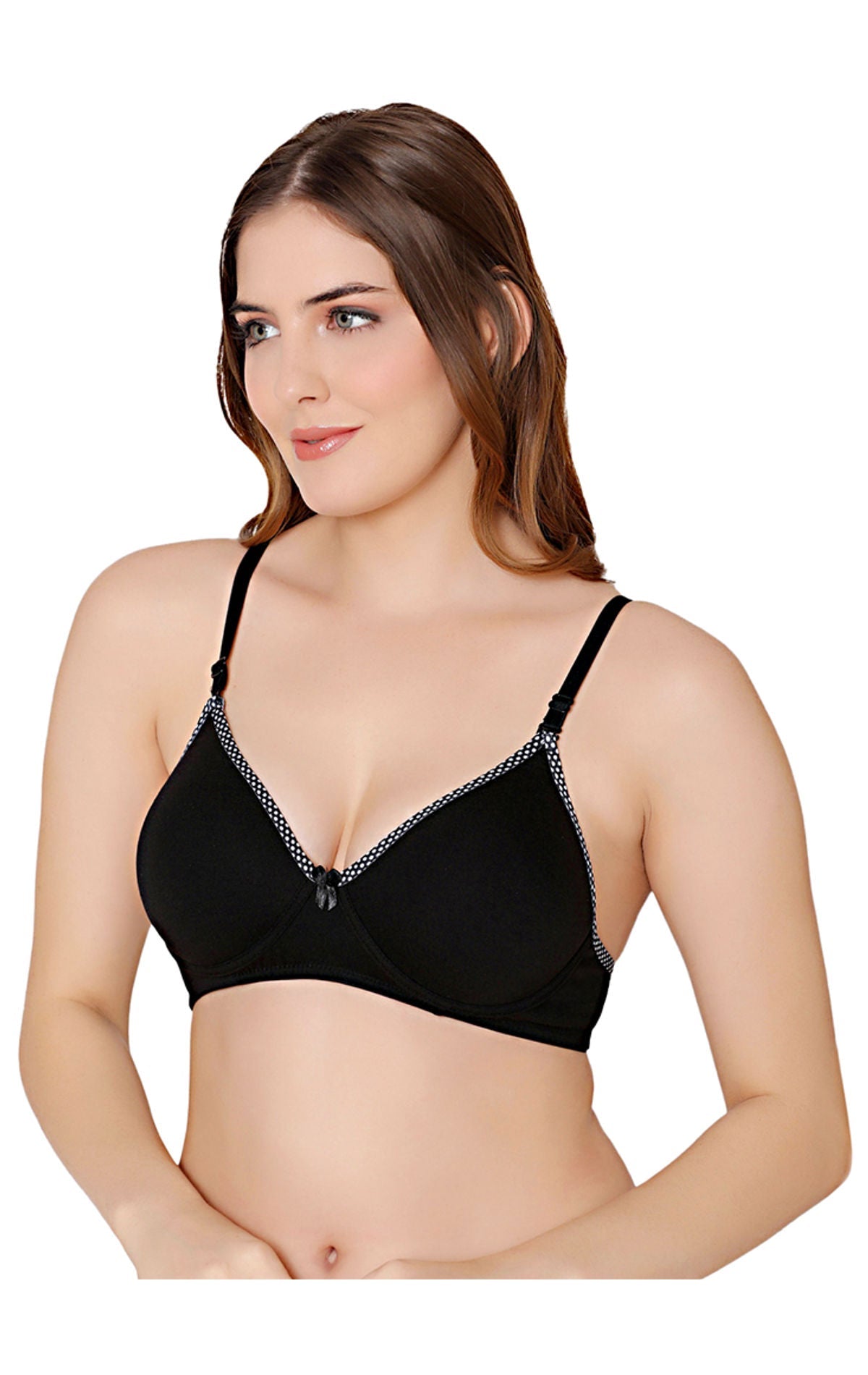 Bodycare cotton spandex wirefree adjustable straps seamless padded bra-6752B