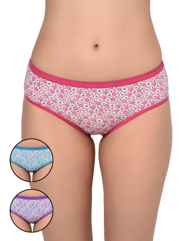 BODYCARE Pack of 3 High Cut Panty in Assorted Colors-7200