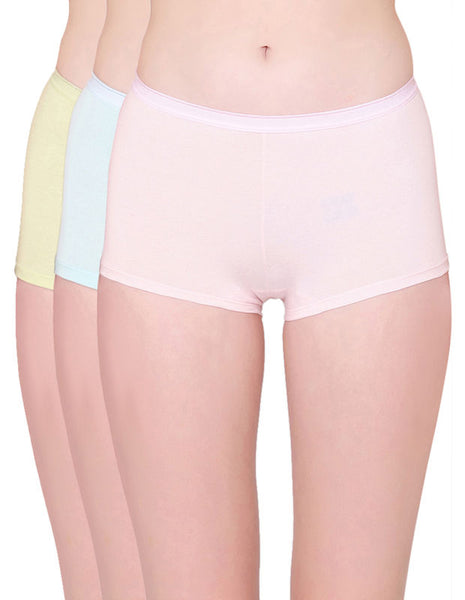 Bodycare Womens Cotton Spandex Multicolor Solid SHORTY Briefs-Pack of 3 7C-GRIVPI-3Pc(E-s)