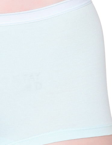 Women’s High Coverage Cotton Spandex Stretch Boy Shorts Panties with Elastic Waistband & Stay Fresh Treatment – Assorted Colors (Pack of 3) 7C