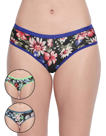 BODYCARE Pack of 3 Printed Hipster Briefs in Assorted Color-8001