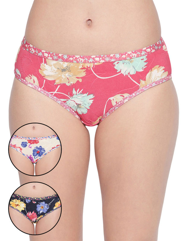 BODYCARE Pack of 3 Premium Printed Hipster Briefs in Assorted Color-8022