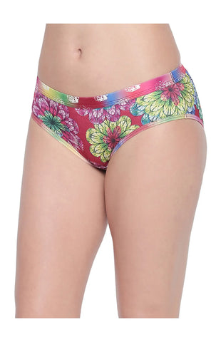 BODYCARE Pack of 3 Printed Hipster Briefs in Assorted Color-8024