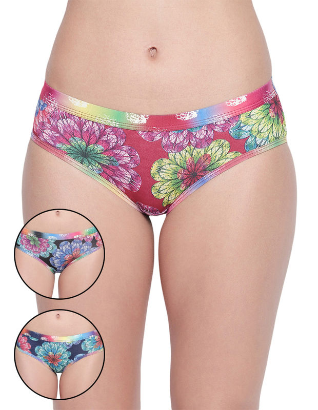 BODYCARE Pack of 3 Printed Hipster Briefs in Assorted Color-8024