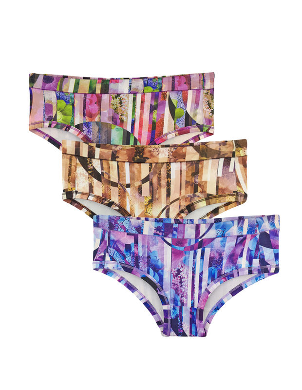 BODYCARE Pack of 3 100% Polyster Bikini Panties in Assorted colors-8030