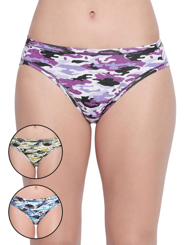 BODYCARE Pack of 3 Premium Printed Bikini Briefs in Assorted Color-8048