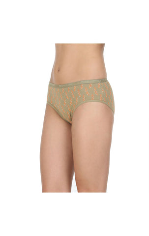 Pack of 3 Bikini Style Printed Cotton Briefs in Assorted colors-8205B