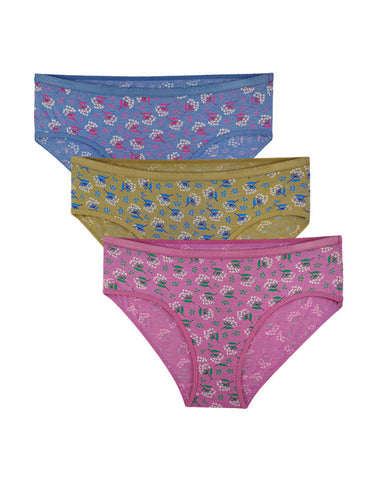 BODYCARE Pack of 3 Premium Printed Hipster Briefs in Assorted Color-8236