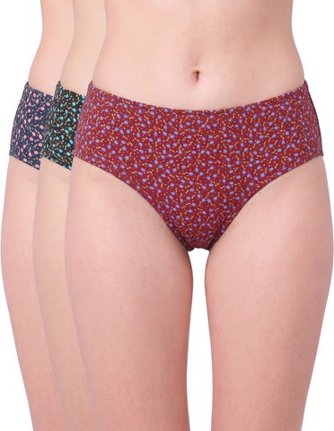 Bodycare Pack of 3 Assorted Cotton Printed Hipster Briefs-8414B