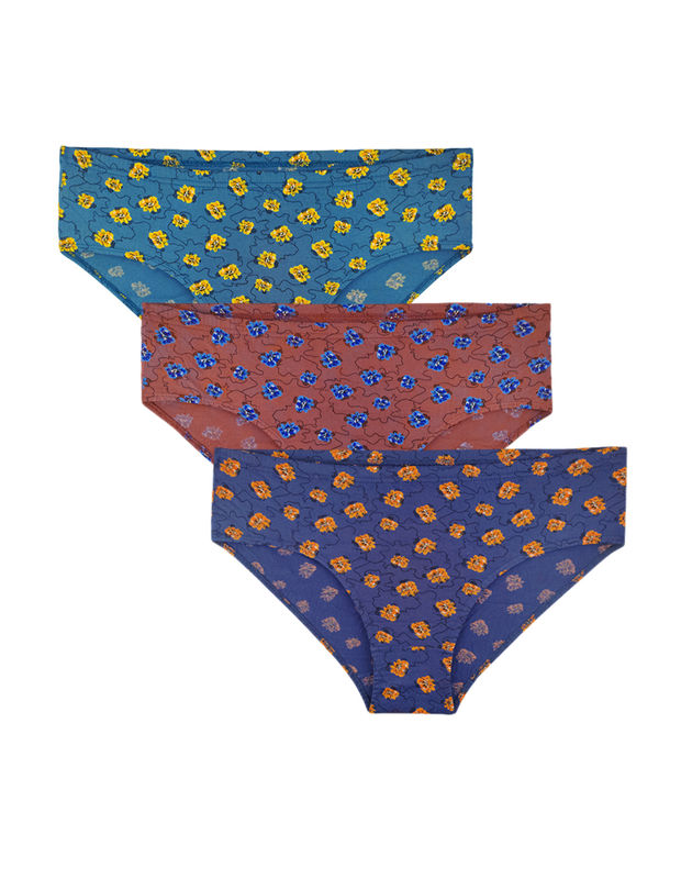 BODYCARE Pack of 3 Printed Hipster Briefs in Assorted Color-8425C