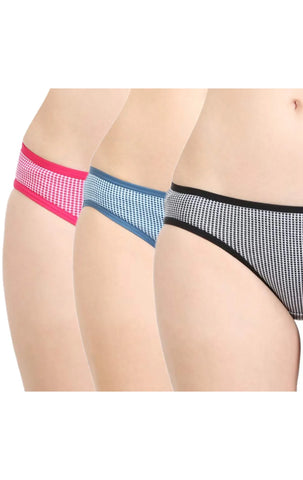 Pack of 3 Bodycare Cotton Bikini Style Panty in Assorted colors-8505