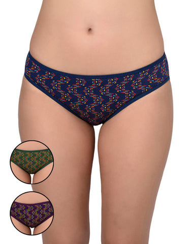 BODYCARE Pack of 3 printed Panty in Assorted Colors-8533B-3PCS